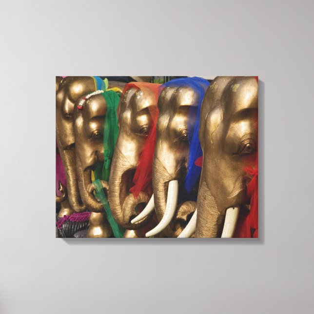 Golden Elephants Canvas Print (Front)