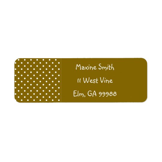 Golden Elm Polka Dot Custom Template Return Address Label