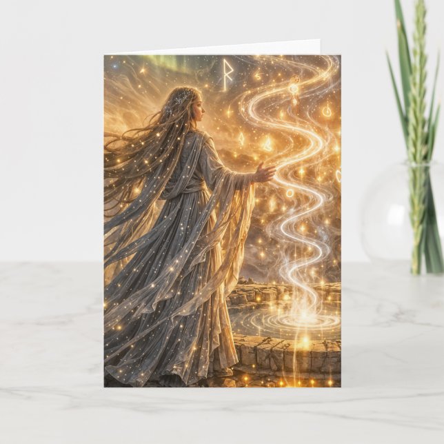 Golden Elven Fantasy Light – Impressionist Fantasy Card (Front)