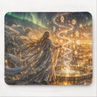 Golden Elven Fantasy Light – Impressionist Fantasy Mouse Pad