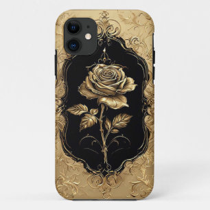 Golden Embellished Rose Decoration iPhone 11 Case
