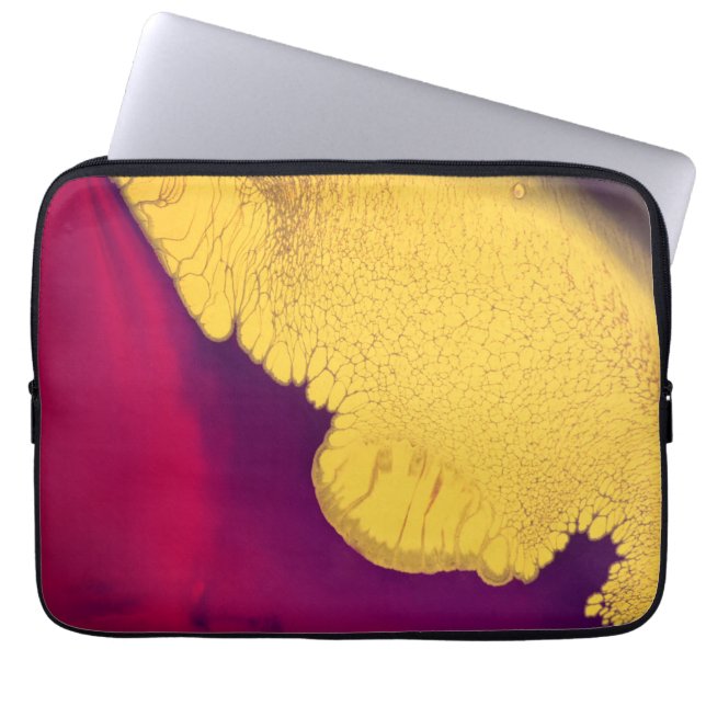 Golden Ember Abstract Laptop Sleeve (Front)