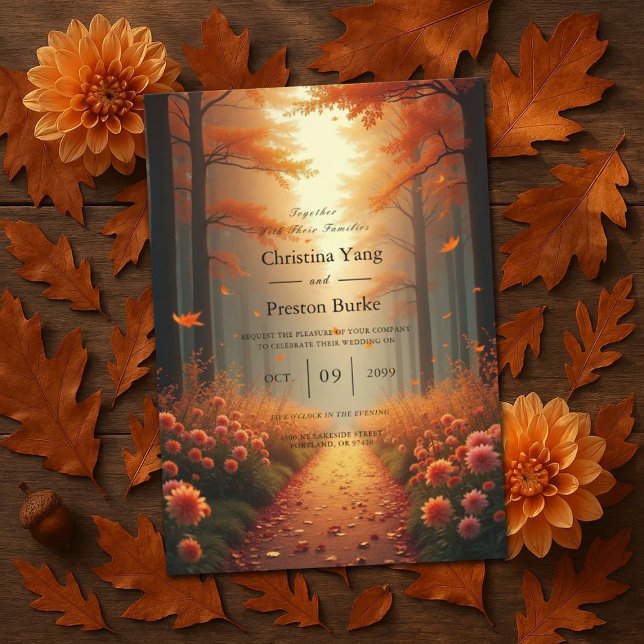 Golden Ember Autumn Woodland Stroll Invitation (Creator Uploaded)
