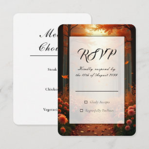 Golden Ember Autumn Woodland Stroll RSVP Card