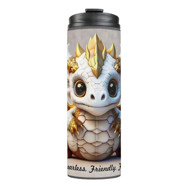"Golden Ember Dragon" Thermal Tumbler (Front)