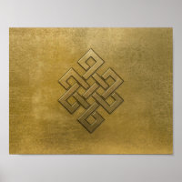Golden Embossed Endless Knot
