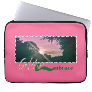Golden Embrace Sunset Landscape Print Laptop Sleeve