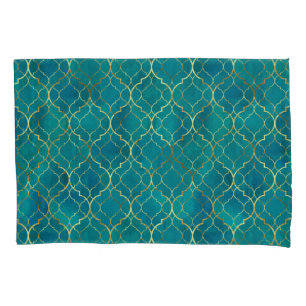 Golden Emerald Geometry Pillowcase
