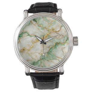 Golden Emerald Marble Watch