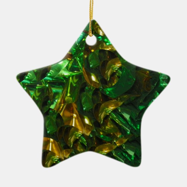 Golden Emerald Star Ornament (Front)