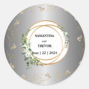 Golden Enchantment: Personalized Botanical Sticker