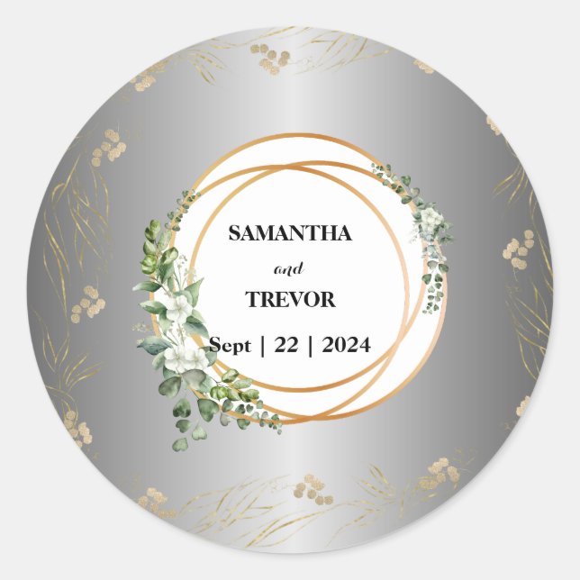 Golden Enchantment: Personalized Botanical Sticker (Front)