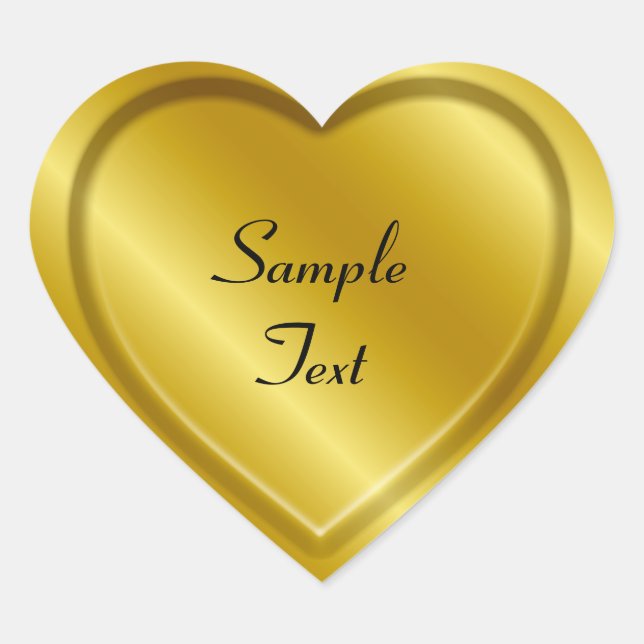 Golden Engraved Heart Sticker (Front)