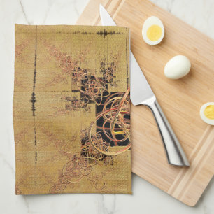Golden Entanglement  Kitchen Towel