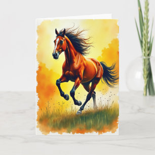 Golden Equine Fathers Day Card