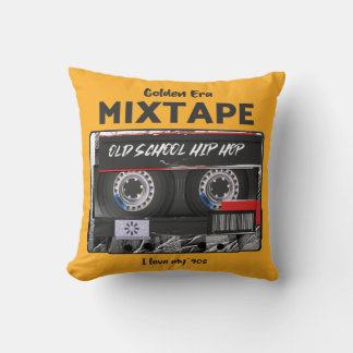 Golden Era Mixtape 90's Old School Hip-Hop Vibes Throw Pillow