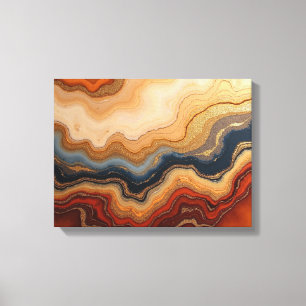 Golden Erosion – 16"x 12" Abstract Fluid Canvas Print