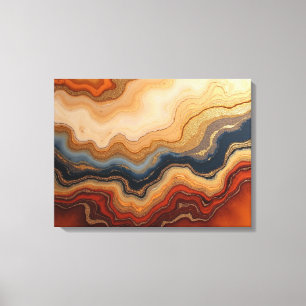 Golden Erosion – 24"x18" Abstract Fluid Canvas Pri Print