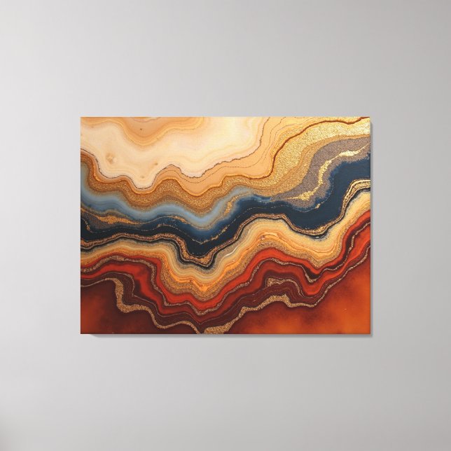 Golden Erosion – 40"x 32" Abstract Fluid Canvas Pr (Front)