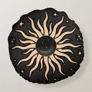 Golden Esoterics Round Pillow