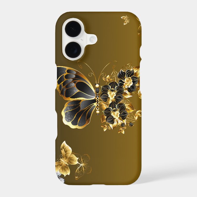 Golden Euphony – Black & Gold Butterfly Art (Back)