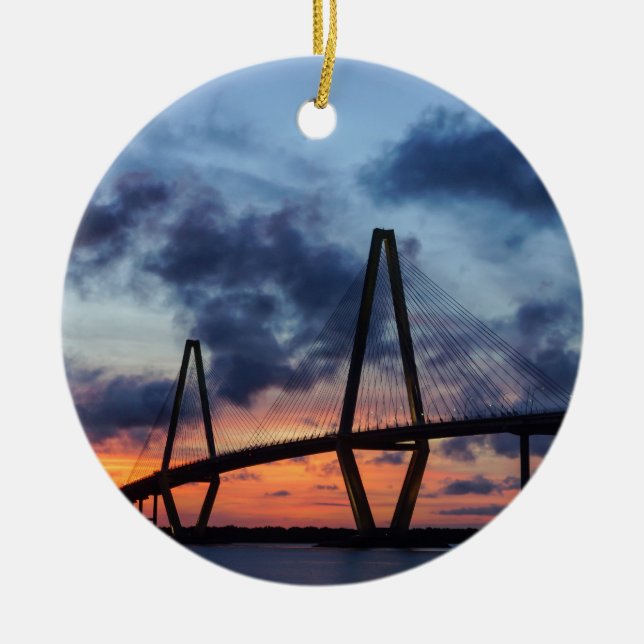 Golden Evening At Arthur Ravenel Ceramic Ornament (Front)