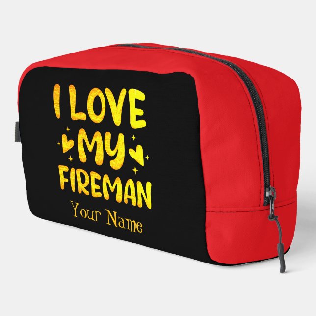 Golden Expression of Affection for a Brave Fireman Dopp Kit (Right Corner)