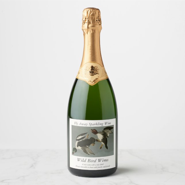 Golden-Eye Duck - from Audubon's Birds of America Sparkling Wine Label (Front)