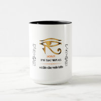 Golden Eye of Horus design in English & Italian