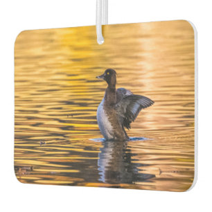 Golden eye on a golden lake air freshener