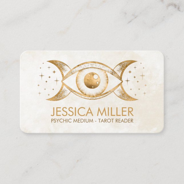 Golden Eye - Triple Moon  Business Card (Front)