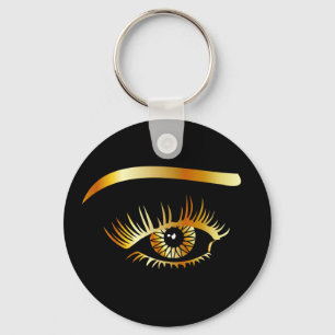 Golden eye with eyebrow and details inside keychain