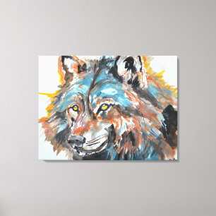 Golden-Eyed Wolf Portrait Canvas Print