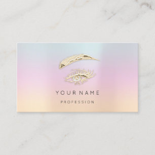 Golden Eyelash Brows Microblade QRCODE Logo Business Card