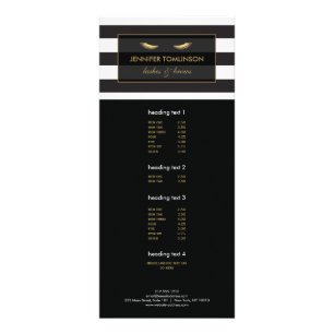 Golden Eyelashes with Black and White Stripes Rack Card