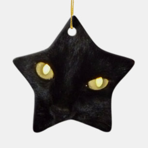 Golden eyes ceramic ornament