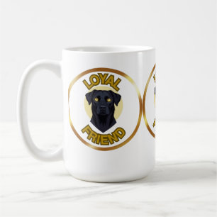 **Golden Eyes Loyal Dog – Minimal Black & Gold Pet Coffee Mug