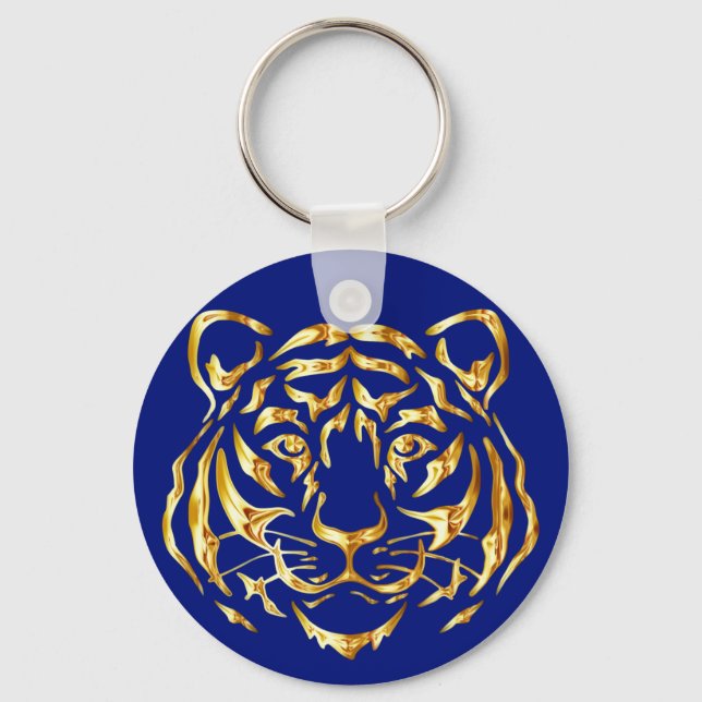 Golden Face Tiger Keychain (Front)