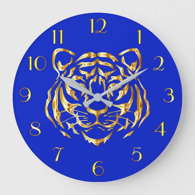 Golden Face Tiger Wall Clock (Front)