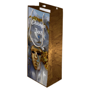 Golden Face Wine Gift Bag