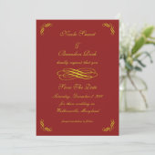 Golden Fairy Tale Save The Date (red) (Standing Front)