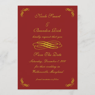 Golden Fairy Tale Save The Date (rouge)