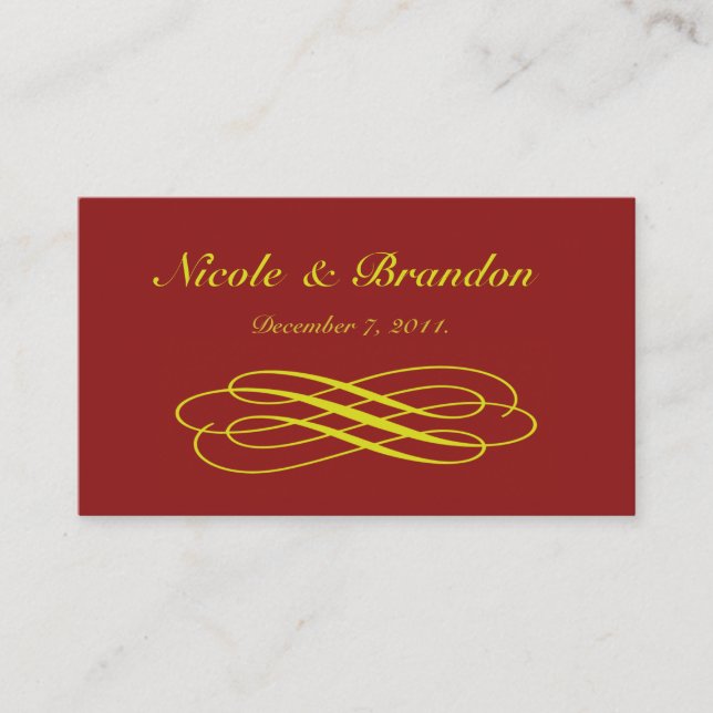 Golden Fairy Tale Wedding Website Card (Front)