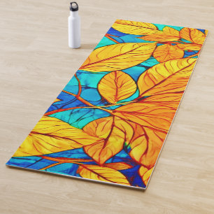 Golden Fall Foliage: Bright Leaves Painting Yoga Mat