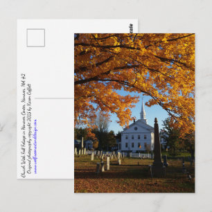 Golden Fall Foliage View Of Church From Cemetery 2 Postcard