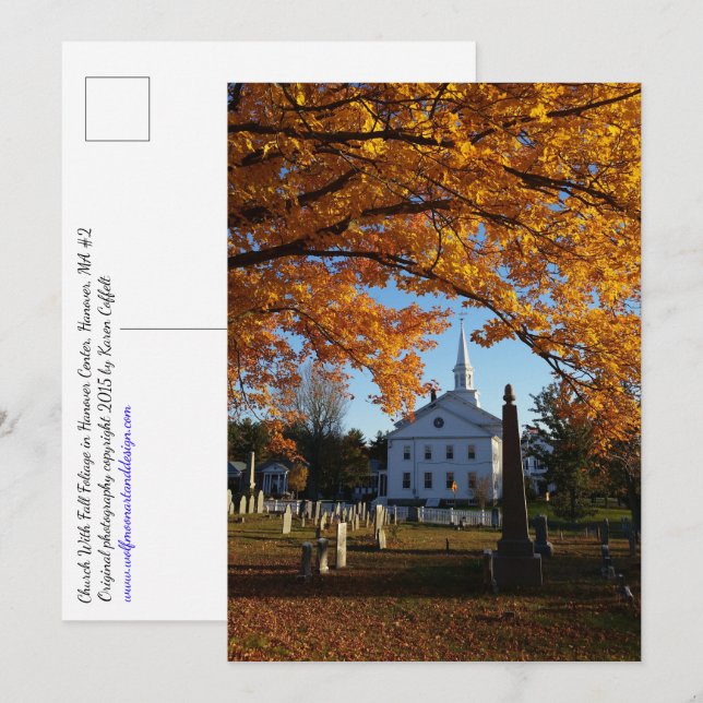 Golden Fall Folift / Church & Cemetery 2 Carte pos (Devant / Derrière)