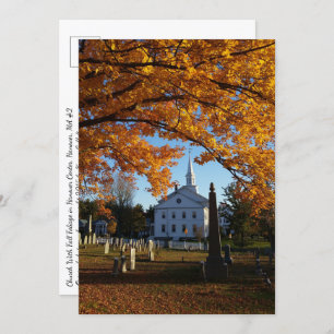 Golden Fall Folift / Church & Cemetery 2 Carte pos