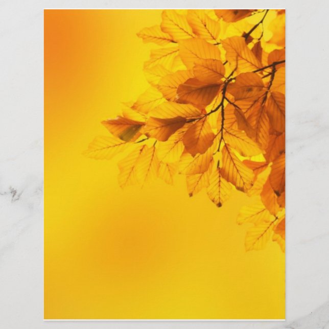 Golden Fall Leaves Background Flyer (Front)