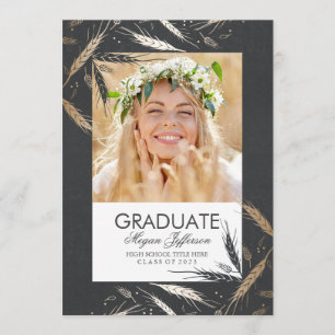 Golden Fall   Photo Graduation Invitation