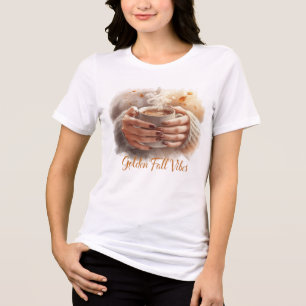 Golden Fall Vibes T-Shirt – Cozy Autumn Coffee Tee